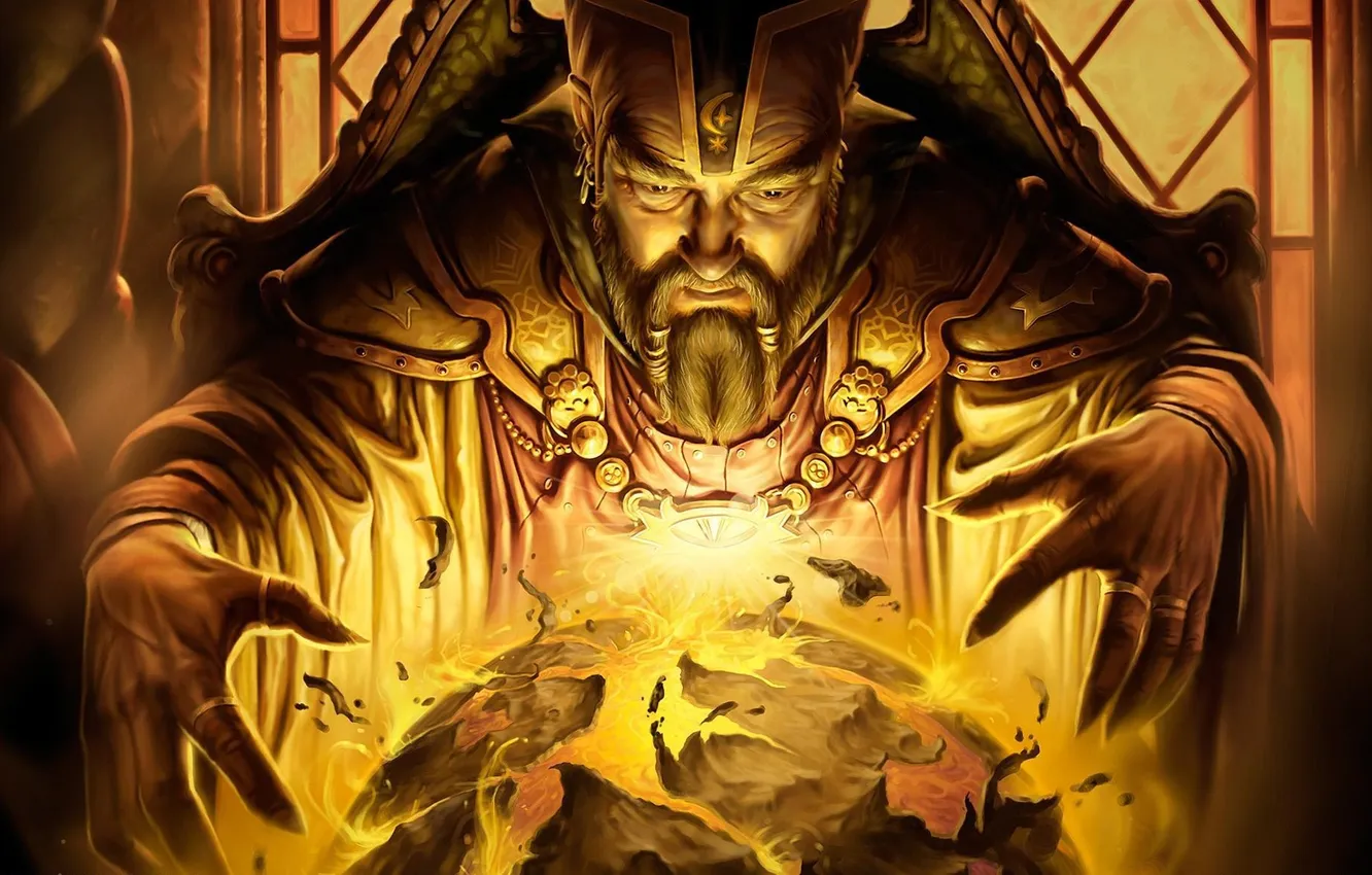 Photo wallpaper eyes, magic, the world, art, destruction, NeverWinter Nights, amulet, globe