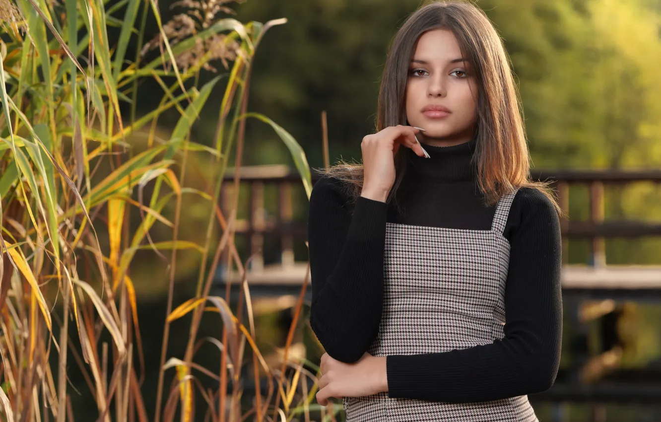 Photo wallpaper look, girl, sweetheart, bokeh