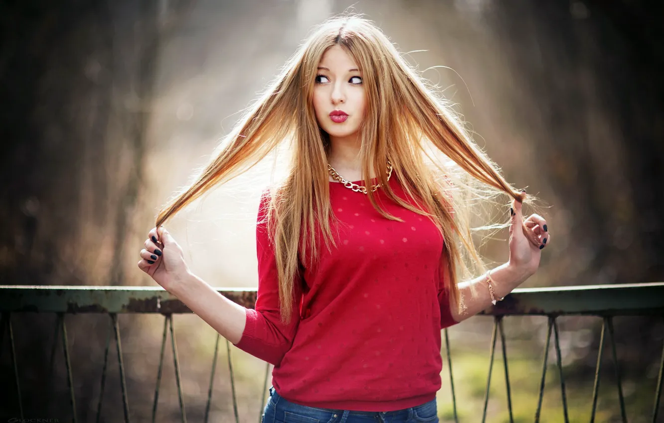 Photo wallpaper girl, hair, Lena