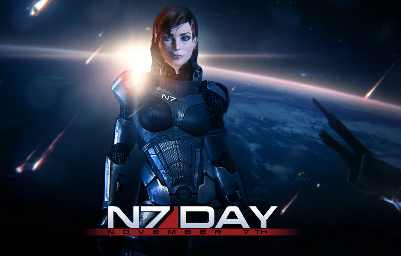 Photo wallpaper space, earth, Earth, mass effect, shepard, Shepard