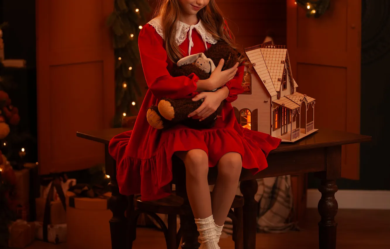 Photo wallpaper mood, toy, new year, garland, MIA, Julia Shchinova