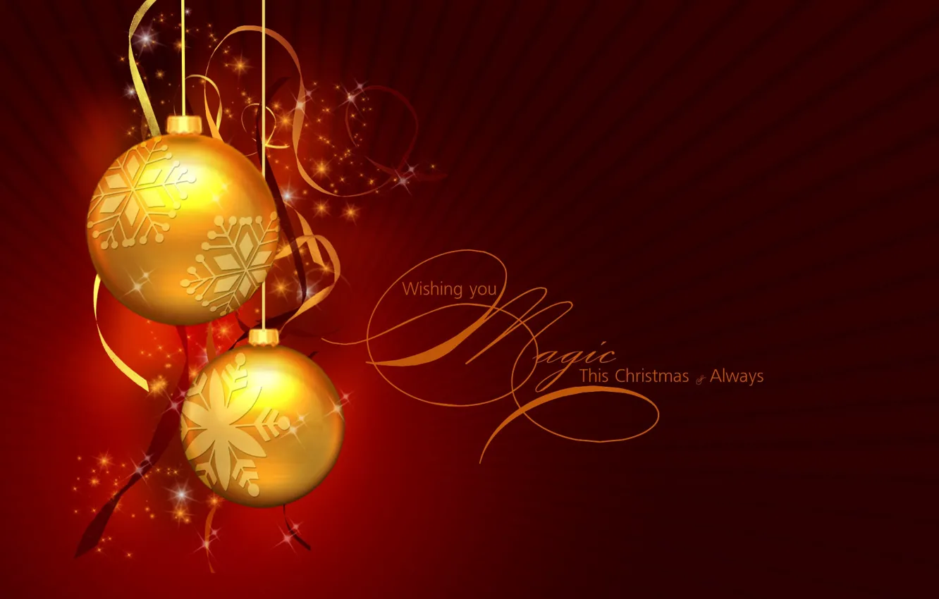 Photo wallpaper balls, Christmas, wish