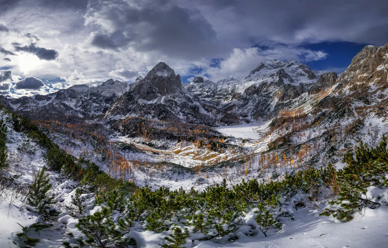 Photo wallpaper mountains, Alps, Triglav