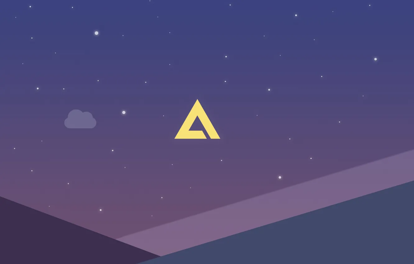 Photo wallpaper wallpaper, logo, AIMP, Minimalism, Artem Izmaylov Media Player, Polygon Night