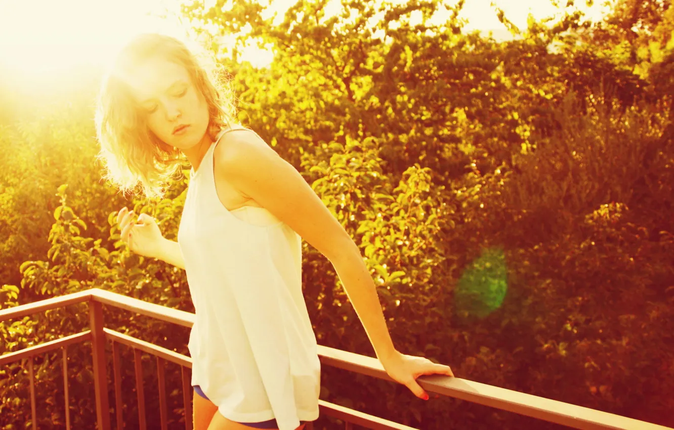Photo wallpaper girl, light, mood