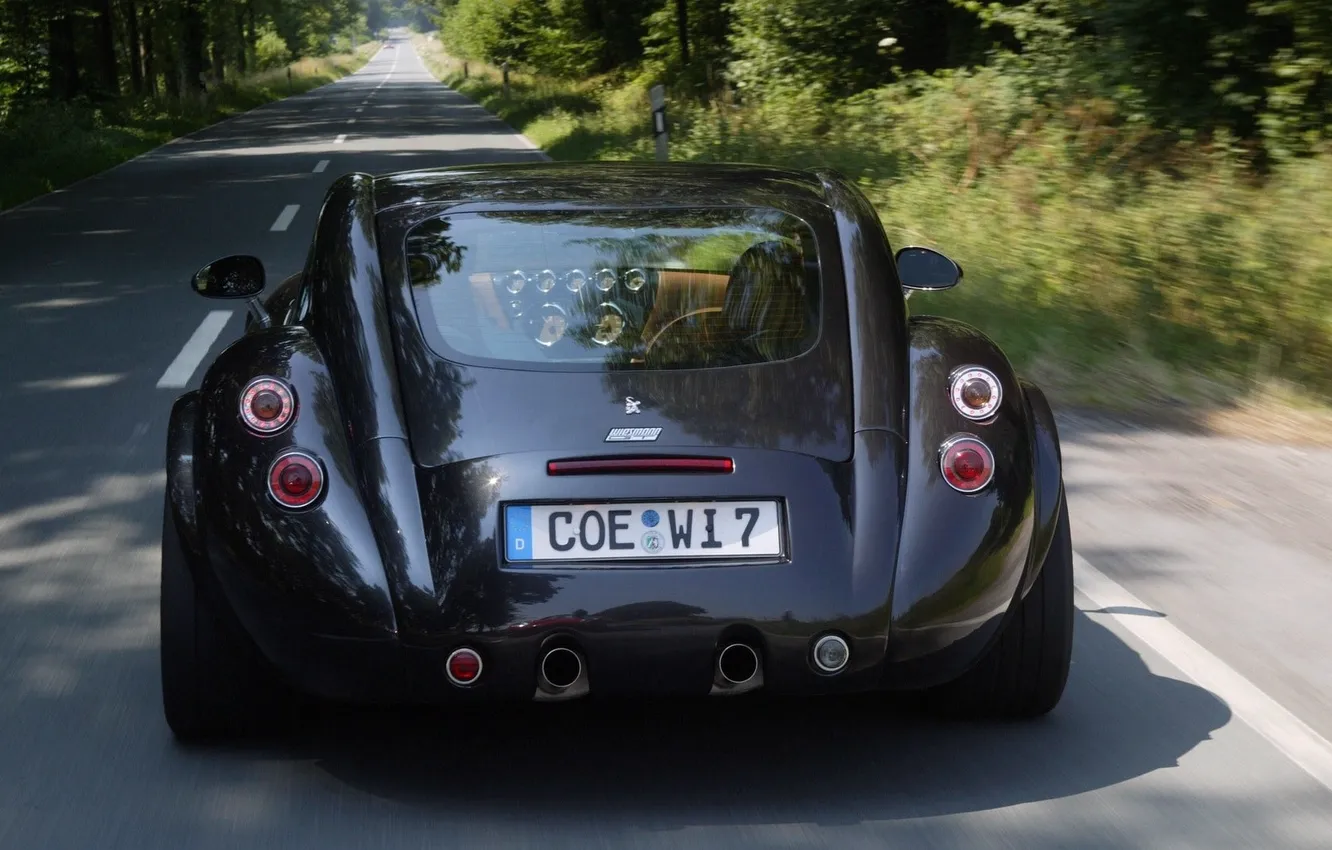 Photo wallpaper road, black, lights, view, color, back