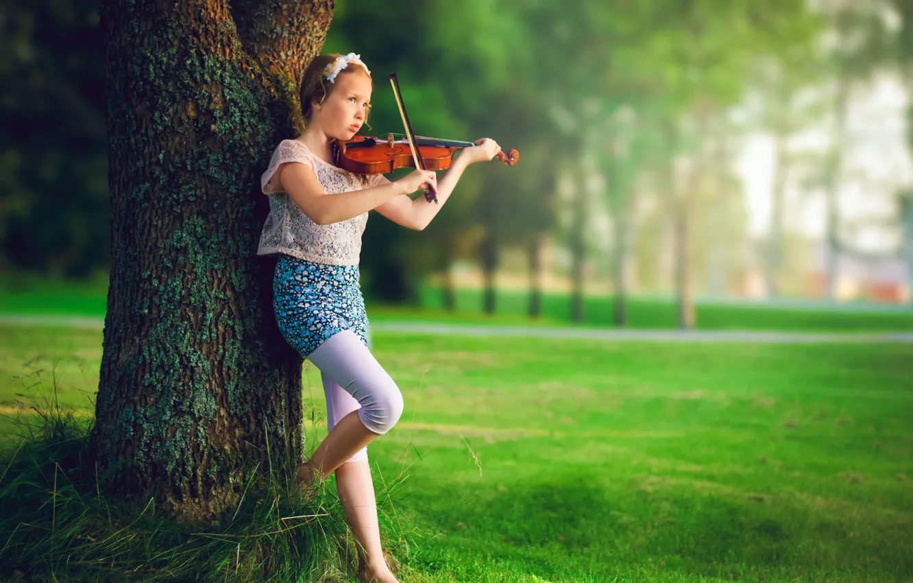 Photo wallpaper music, violin, girl
