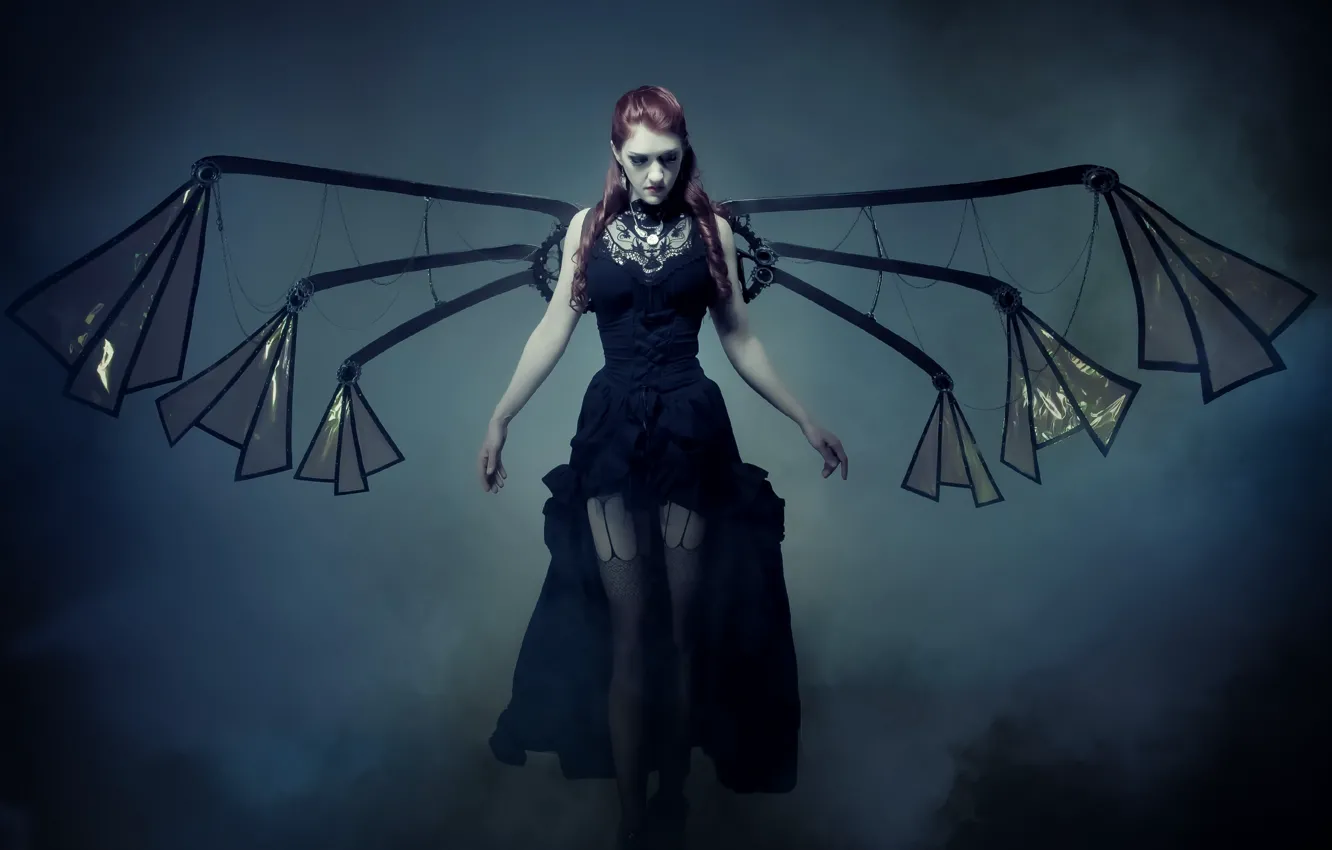 Photo wallpaper girl, style, wings