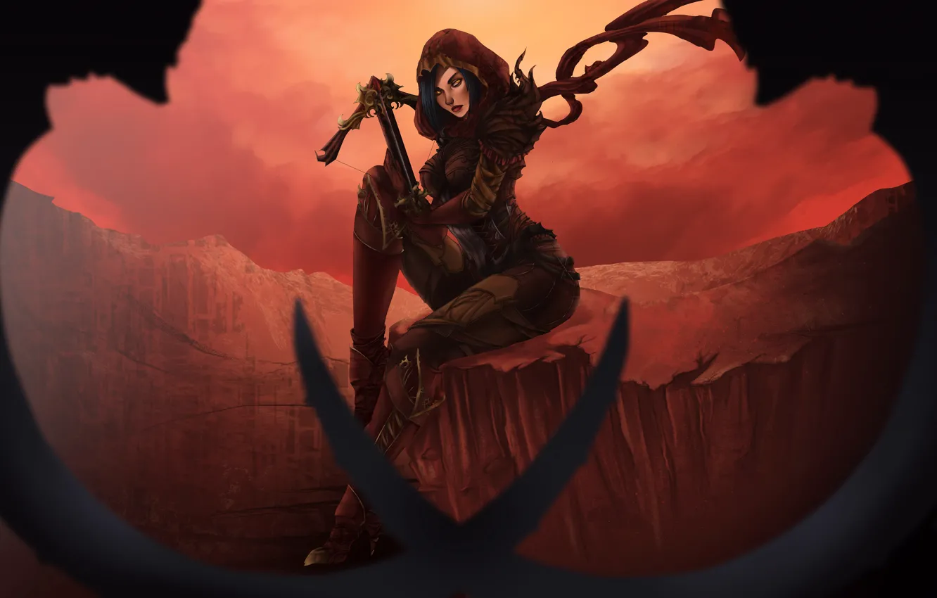 Photo wallpaper Diablo 3, rpg, Demon Hunter, arbalet