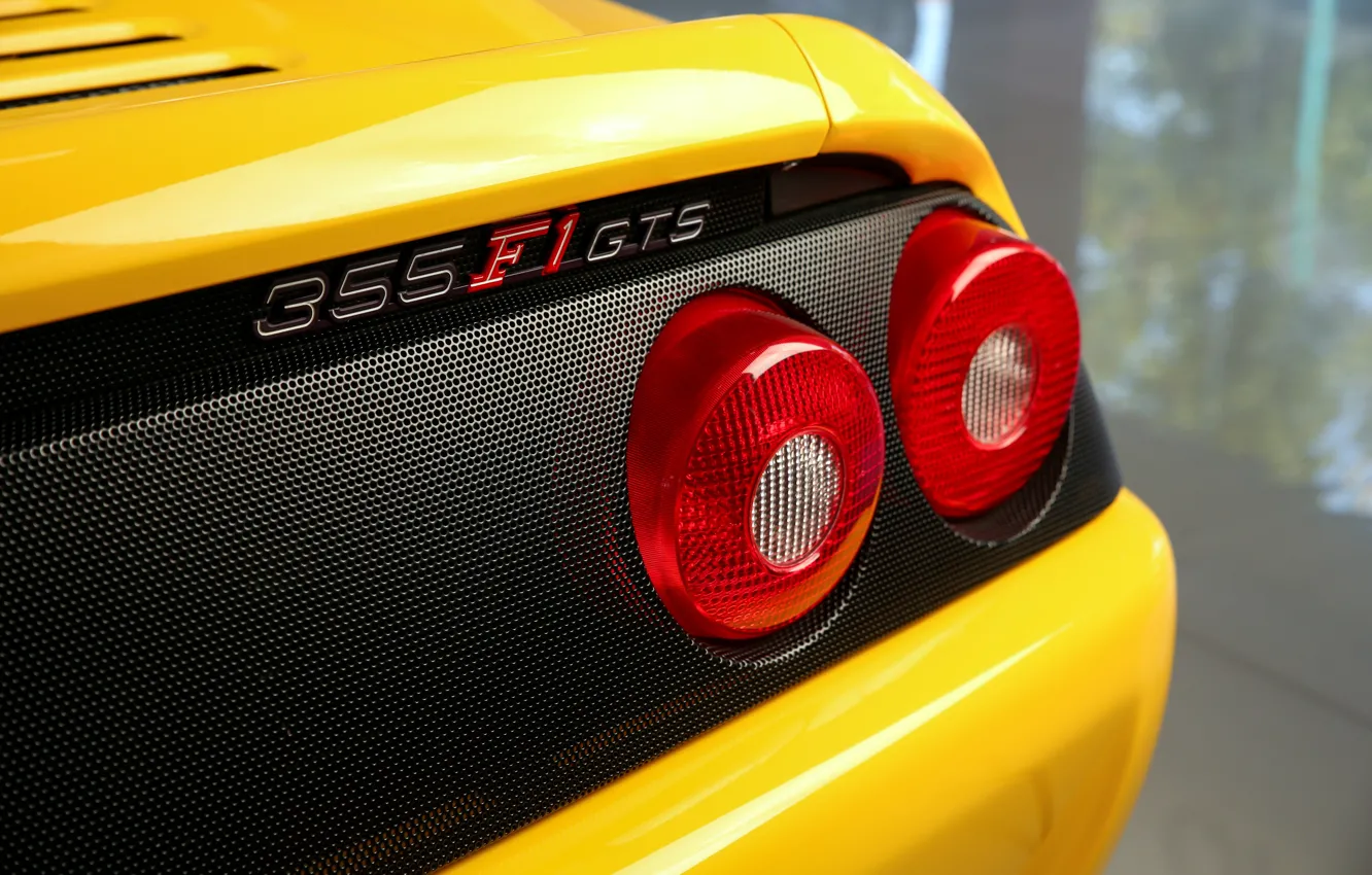 Photo wallpaper Ferrari, F355, badge, Taillights, Ferrari 355 F1 GTS