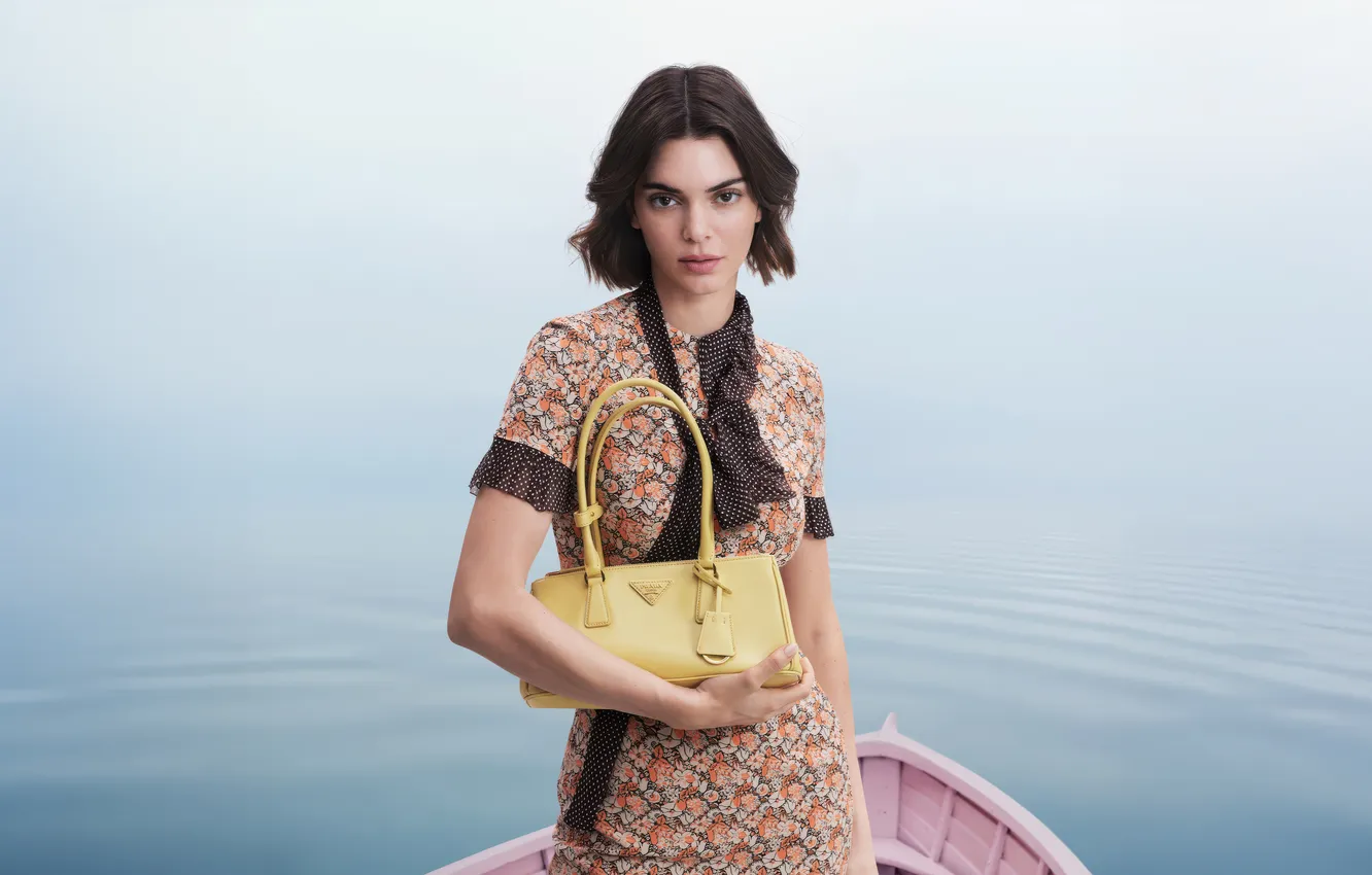 Photo wallpaper look, water, girl, pose, photo, model, dress, brunette