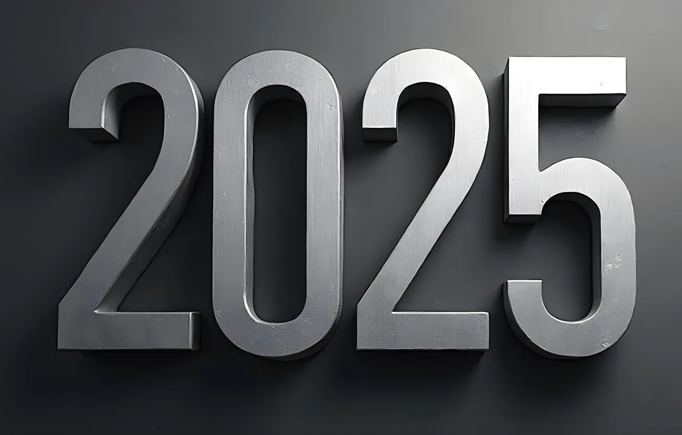 Photo wallpaper new year, figures, 2025