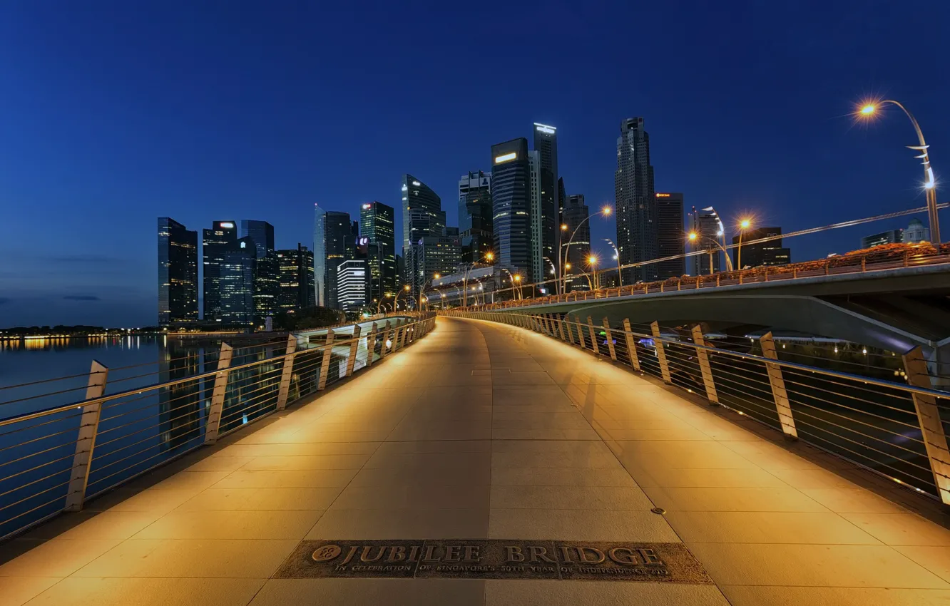 Photo wallpaper bridge, Singapore, Jubilee, Box