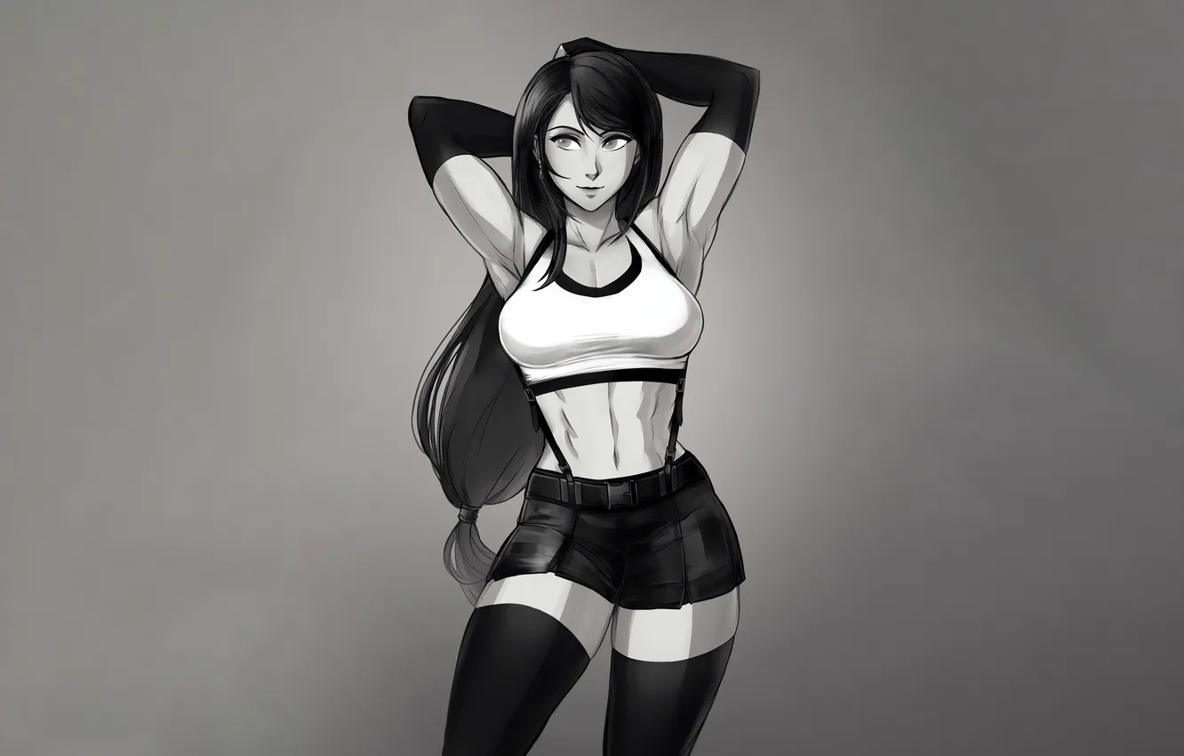 Photo wallpaper girl, sexy, Final Fantasy, thighhighs, long hair, legs, boobs, sexy girl