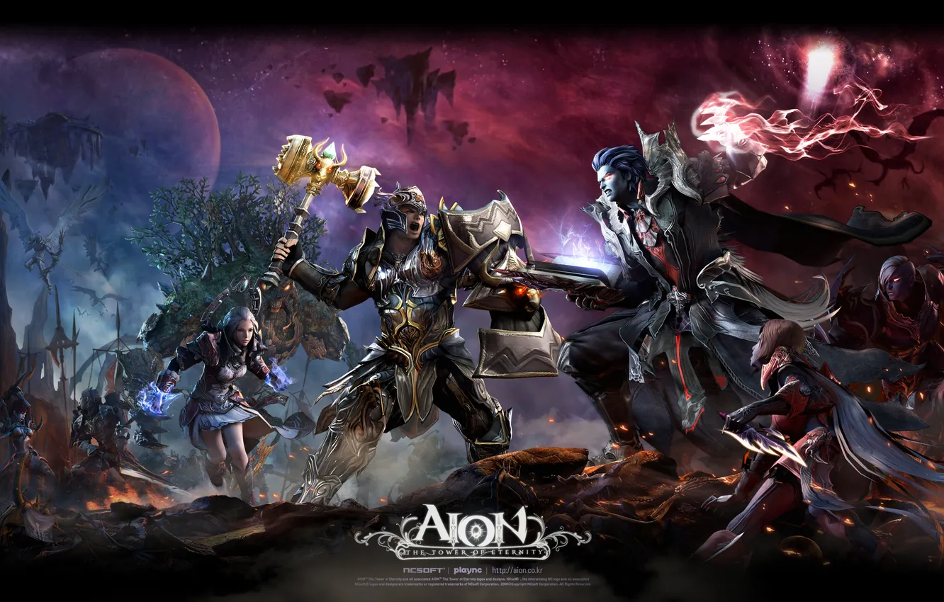 Photo wallpaper hammer, MAG, battle, AION