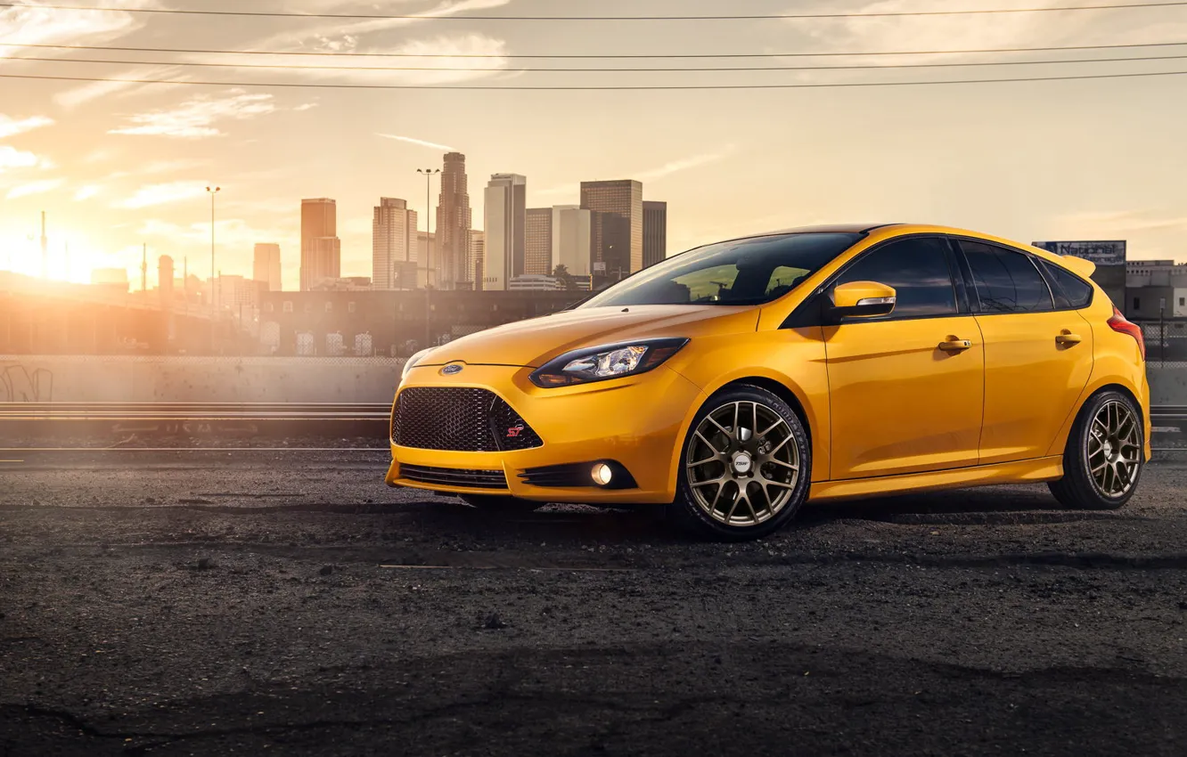 Photo wallpaper yellow, Ford, Focus, Ford, yellow, Dejan Sokolovski