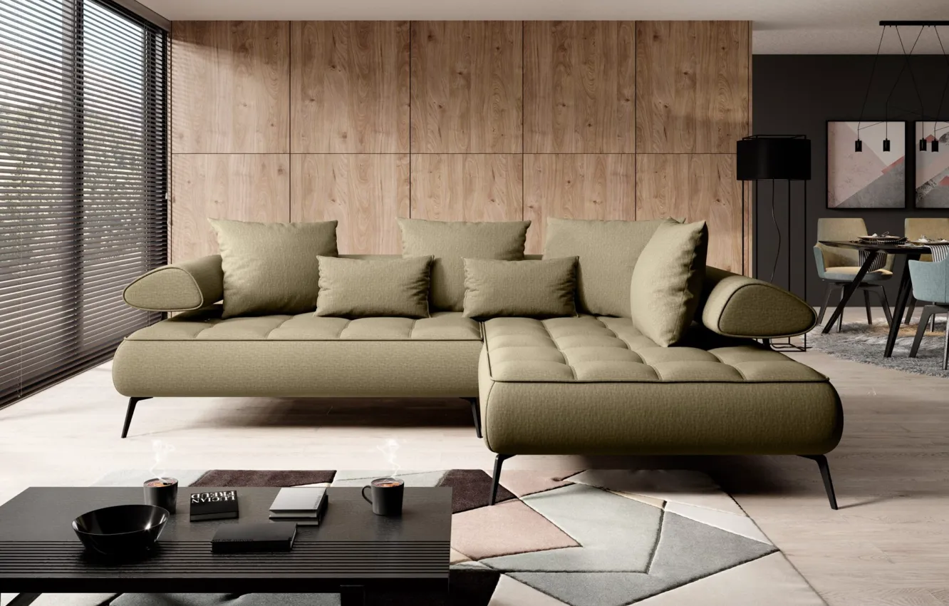 Photo wallpaper design, style, interior, sofa, living room, dining room
