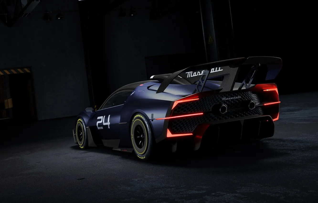 Photo wallpaper Maserati, supercar, side view, rear view, Supercar, 2023, Track Supercar, limited edition