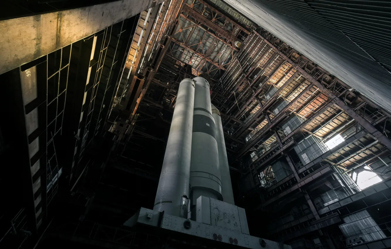 Photo wallpaper space, Abandoned, soviet space launcher