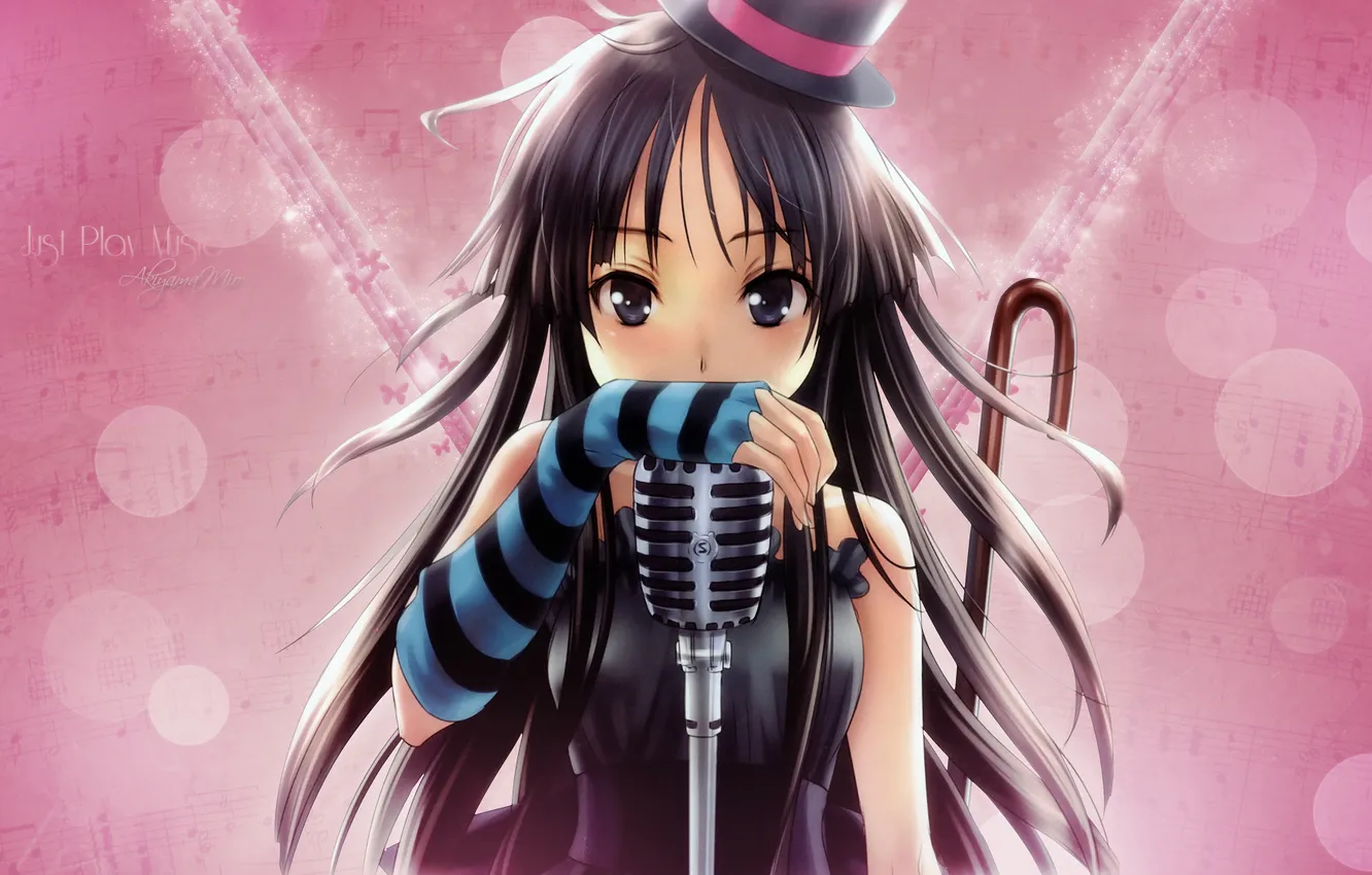 Photo wallpaper anime, girl, microphone, Heart No Kuni Alice