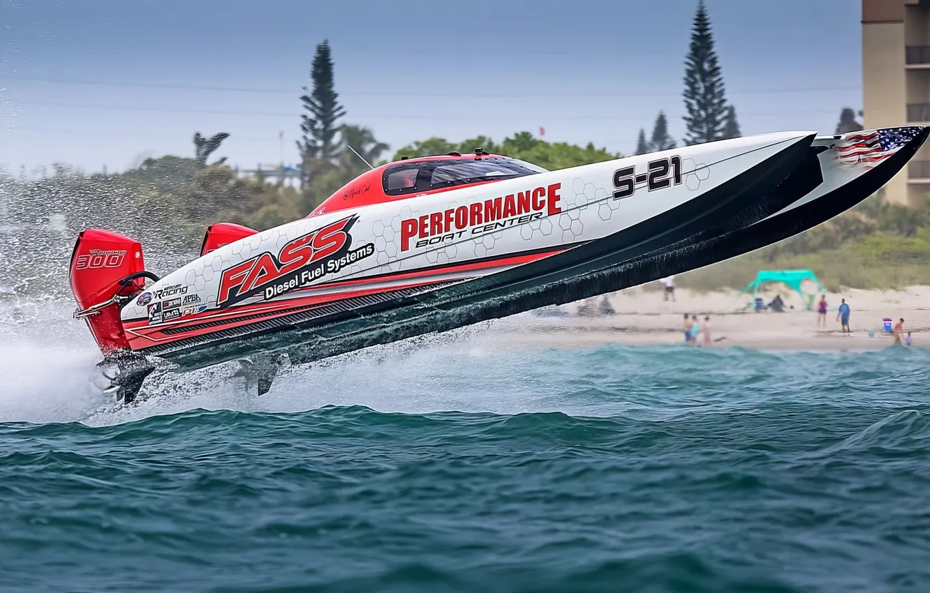 Photo wallpaper race, boat, speed