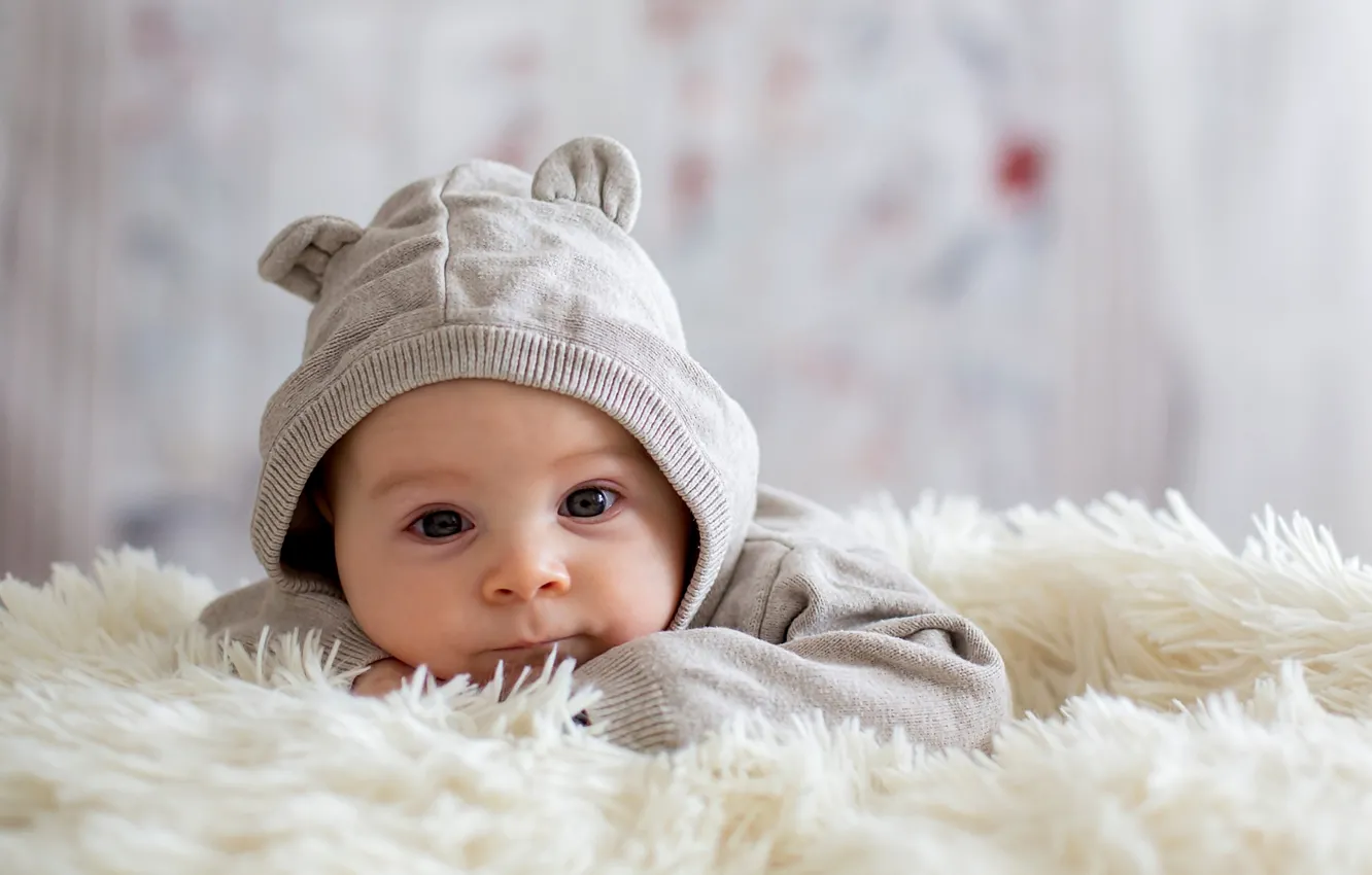 Photo wallpaper look, children, baby