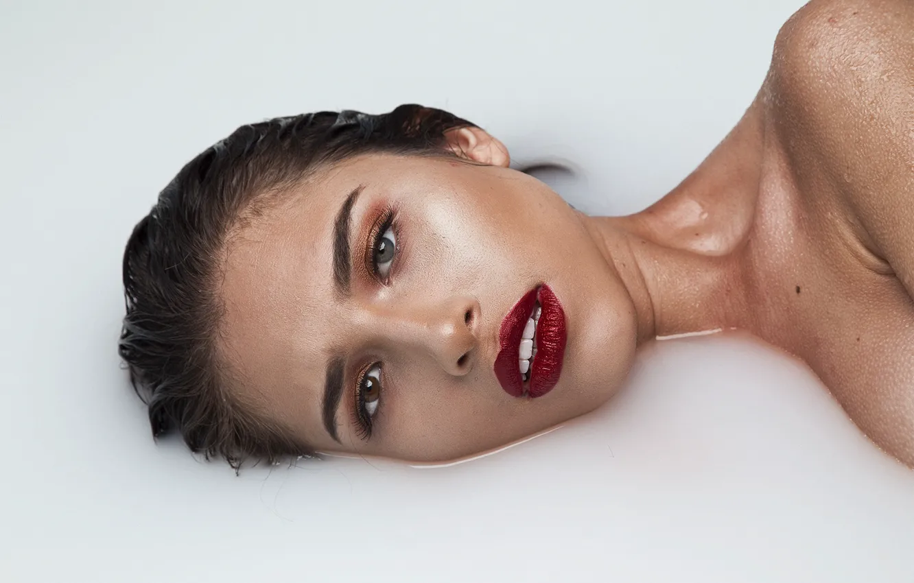 Photo wallpaper girl, hot, sexy, eyes, smile, beautiful, model, pretty