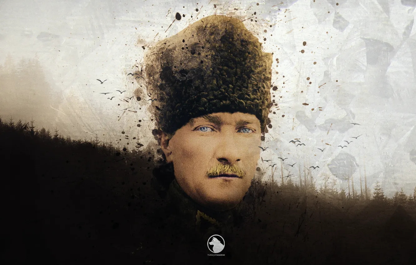 Photo wallpaper Of The Republic Of Turkey, Sari Zeybek, First President of the Republic of Turkey, Ataturk, …