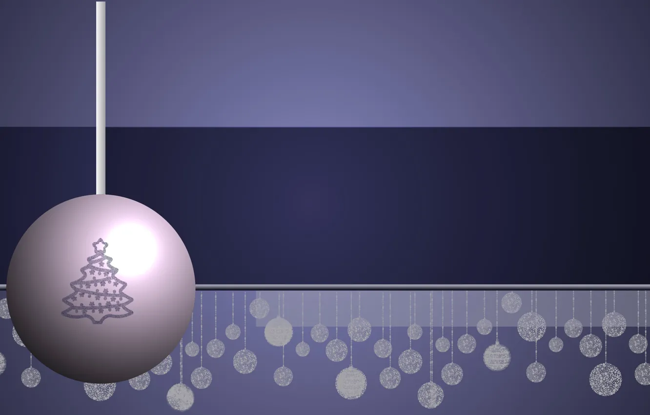 Photo wallpaper balls, strip, background, lilac, holiday, toy, graphics, texture