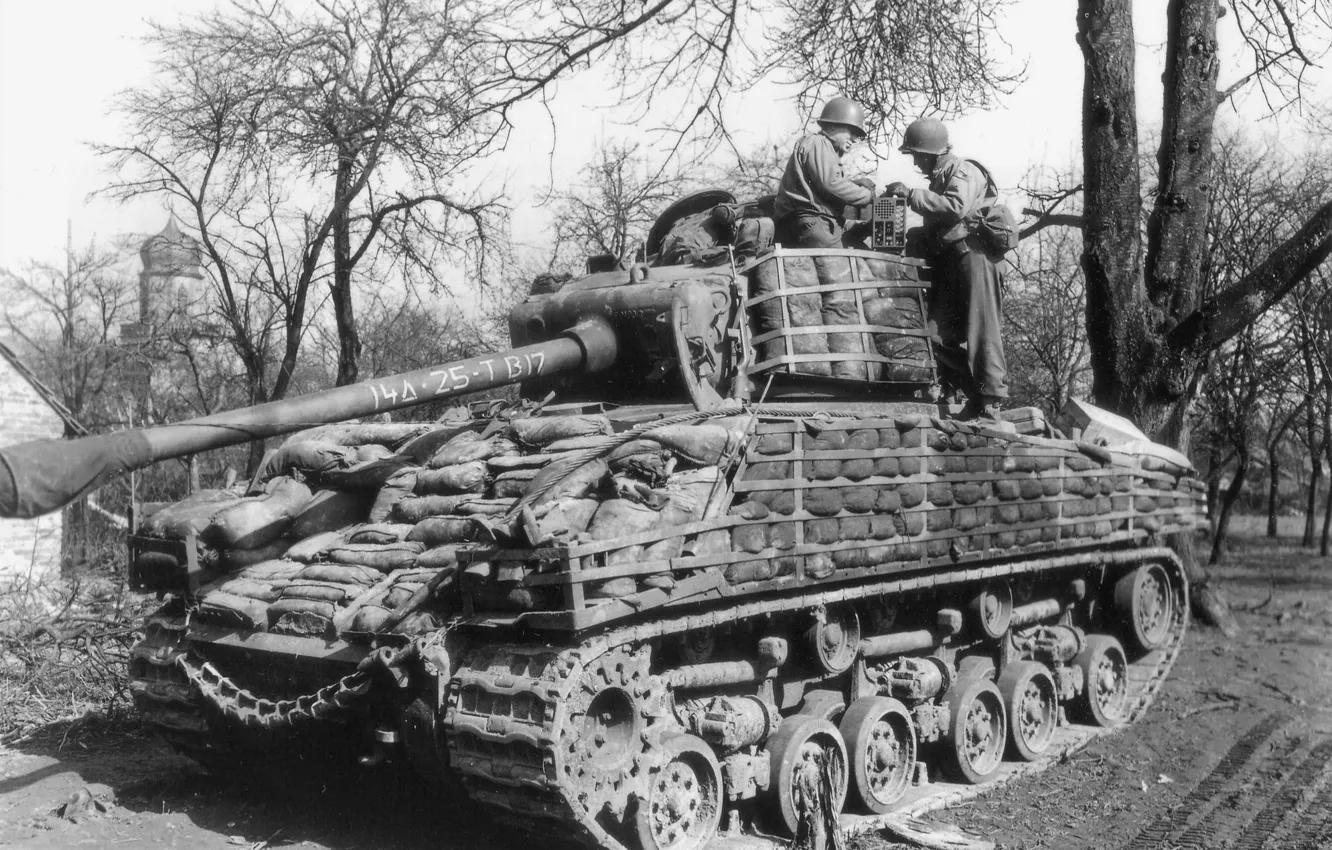 Photo wallpaper war, Americans, Tank, Sherman