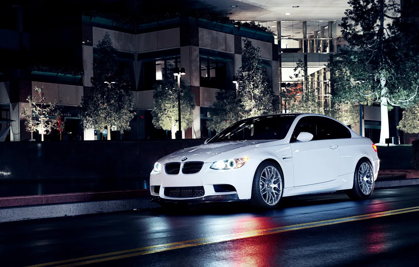 Photo wallpaper night, lights, BMW, coupe, BMW, 3 Series