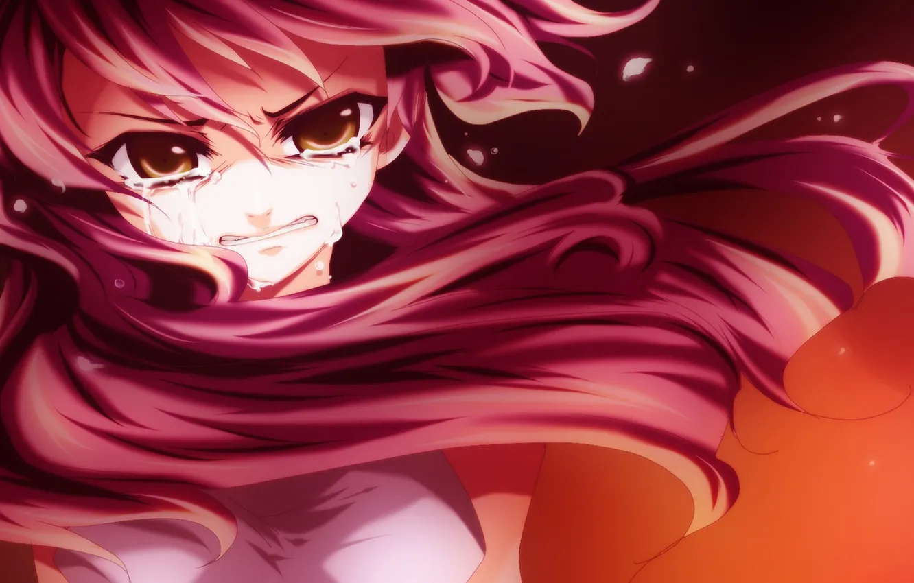 Photo wallpaper girl, anger, tears, crying