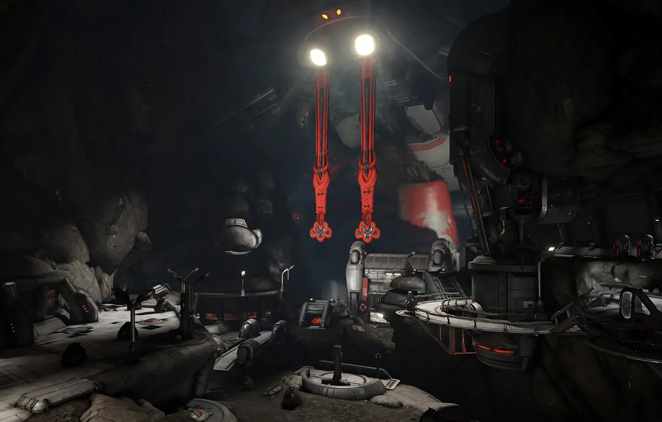 Photo wallpaper the game, technology, art, cave, Warframe