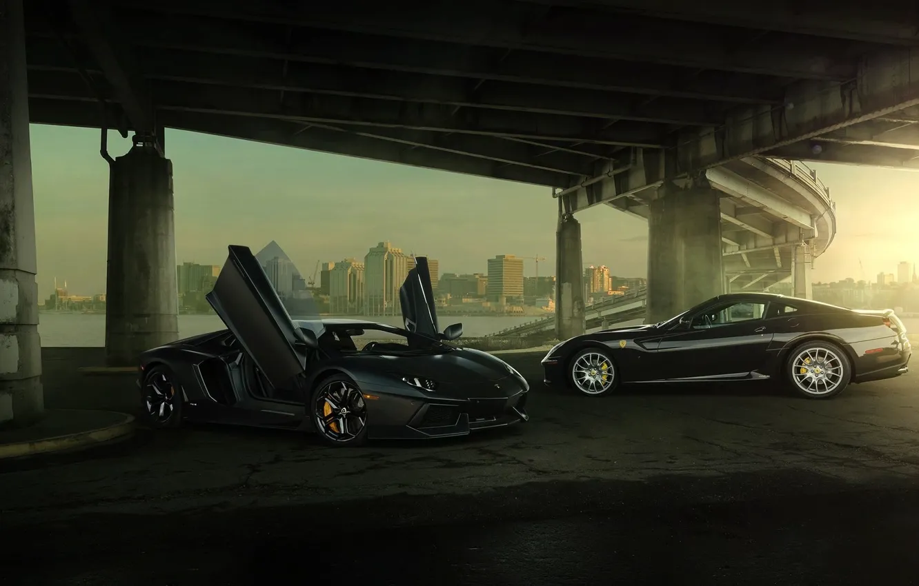 Photo wallpaper Lamborghini, Ferrari, V12, LP700-4, Aventador, Supercars, Cars, Supercars