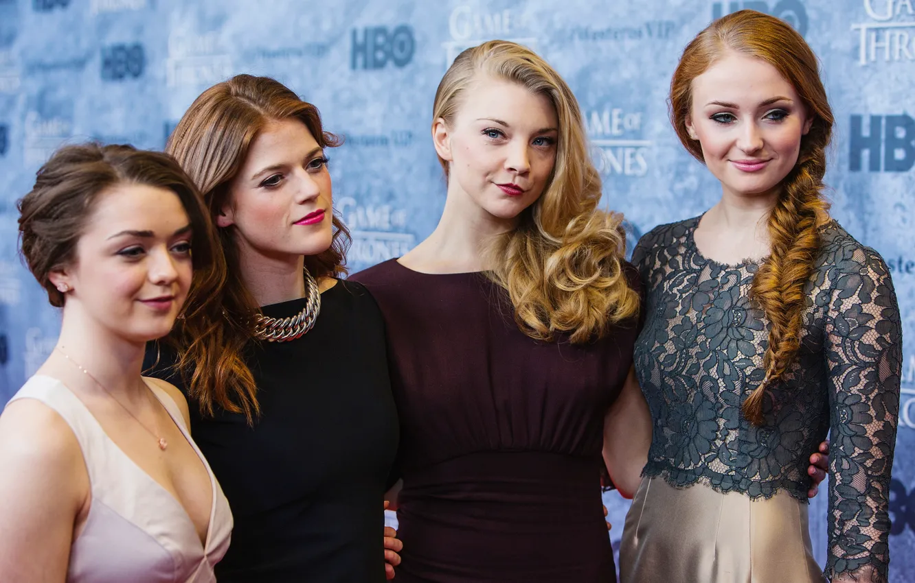 Photo wallpaper actress, Game of thrones, Sophie Turner, Rose Leslie, Natalie Dormer, Maisie Williams