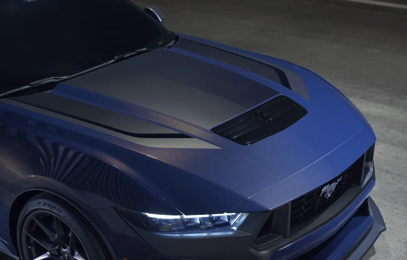 Photo wallpaper Mustang, Ford, close-up, 2024, Ford Mustang Dark Horse