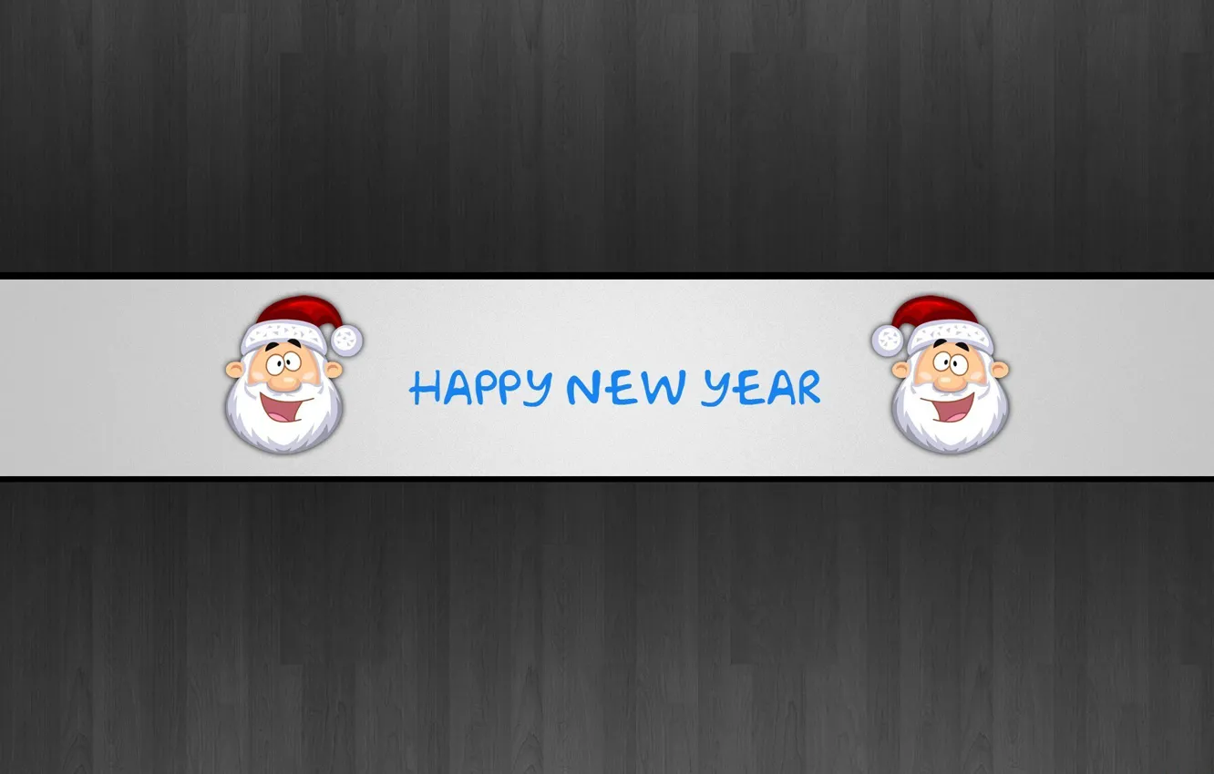 Photo wallpaper the inscription, new year, Santa, Happy New Year