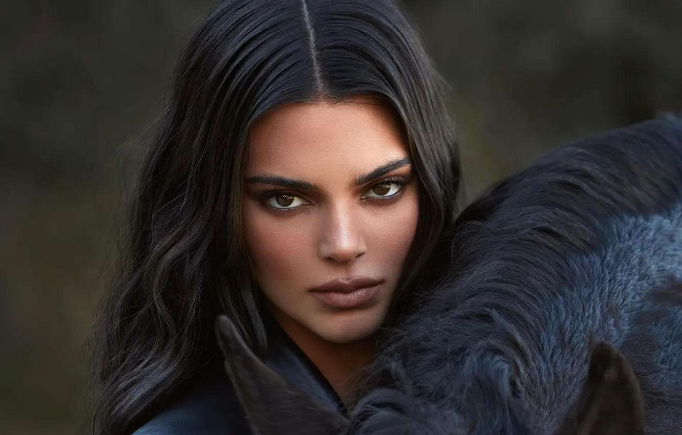 Photo wallpaper girl, face, photo, model, makeup, brunette, beautiful, Kendall Jenner