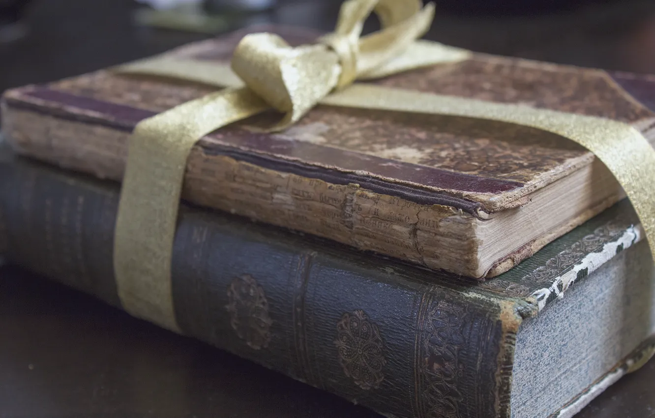 Photo wallpaper tape, book, old, bow