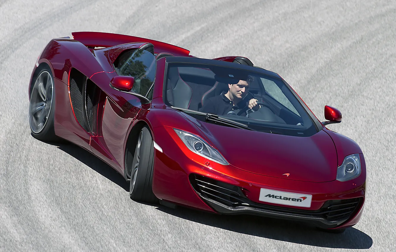 Photo wallpaper machine, lights, McLaren, track, Spyder, MP4-12C, the front