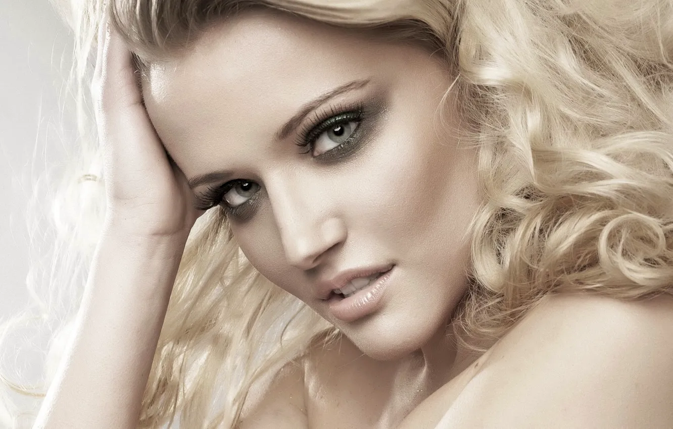 Photo wallpaper look, face, model, hair, blonde