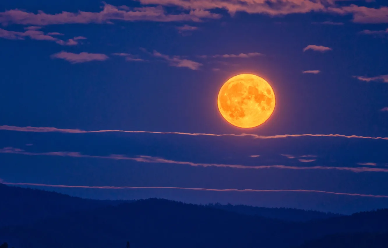 Photo wallpaper the sky, the moon, Supermoon