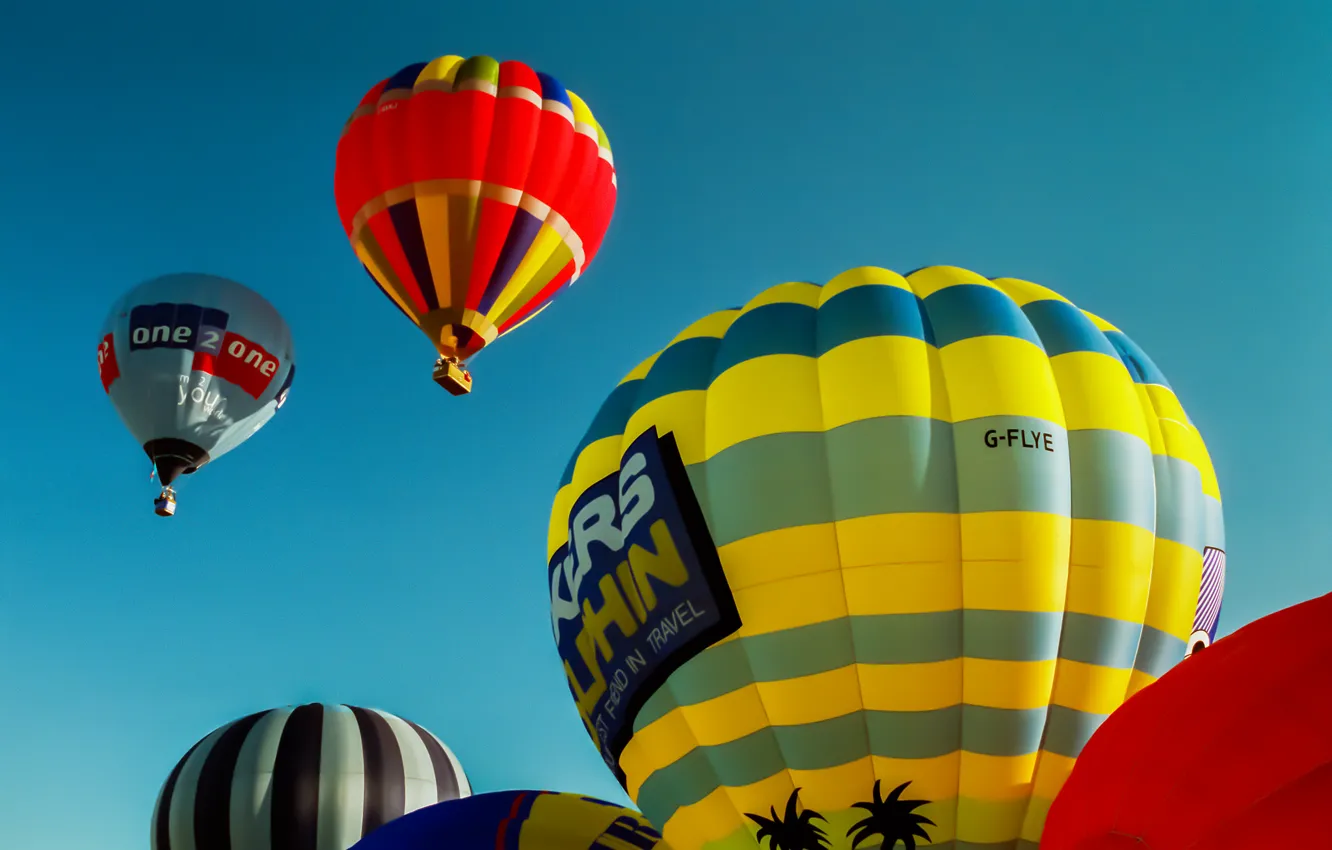 Photo wallpaper the sky, flight, balloons