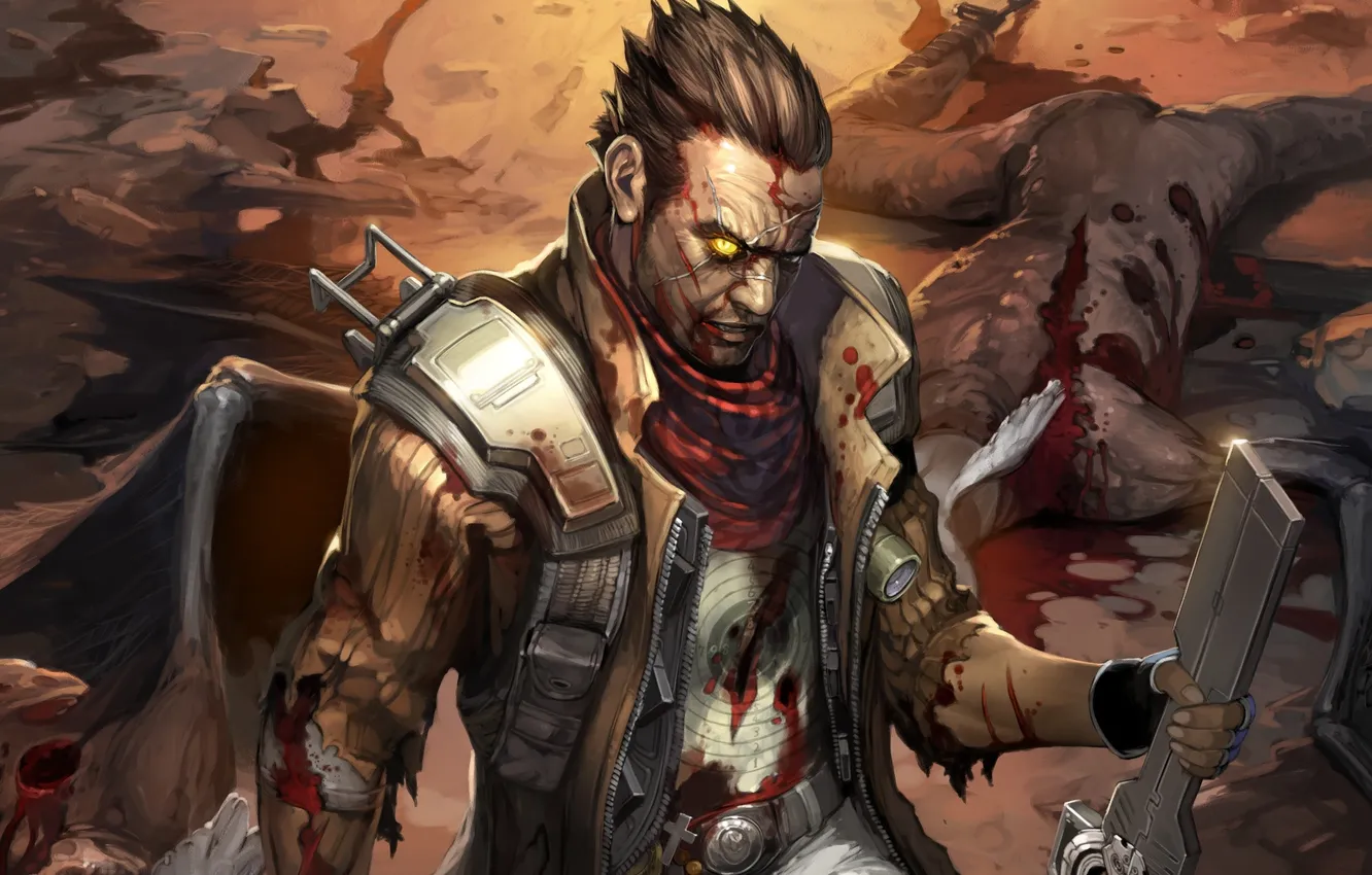 Photo wallpaper blood, blood, scar, mutant, NeverDead, Bryce Boltzmann
