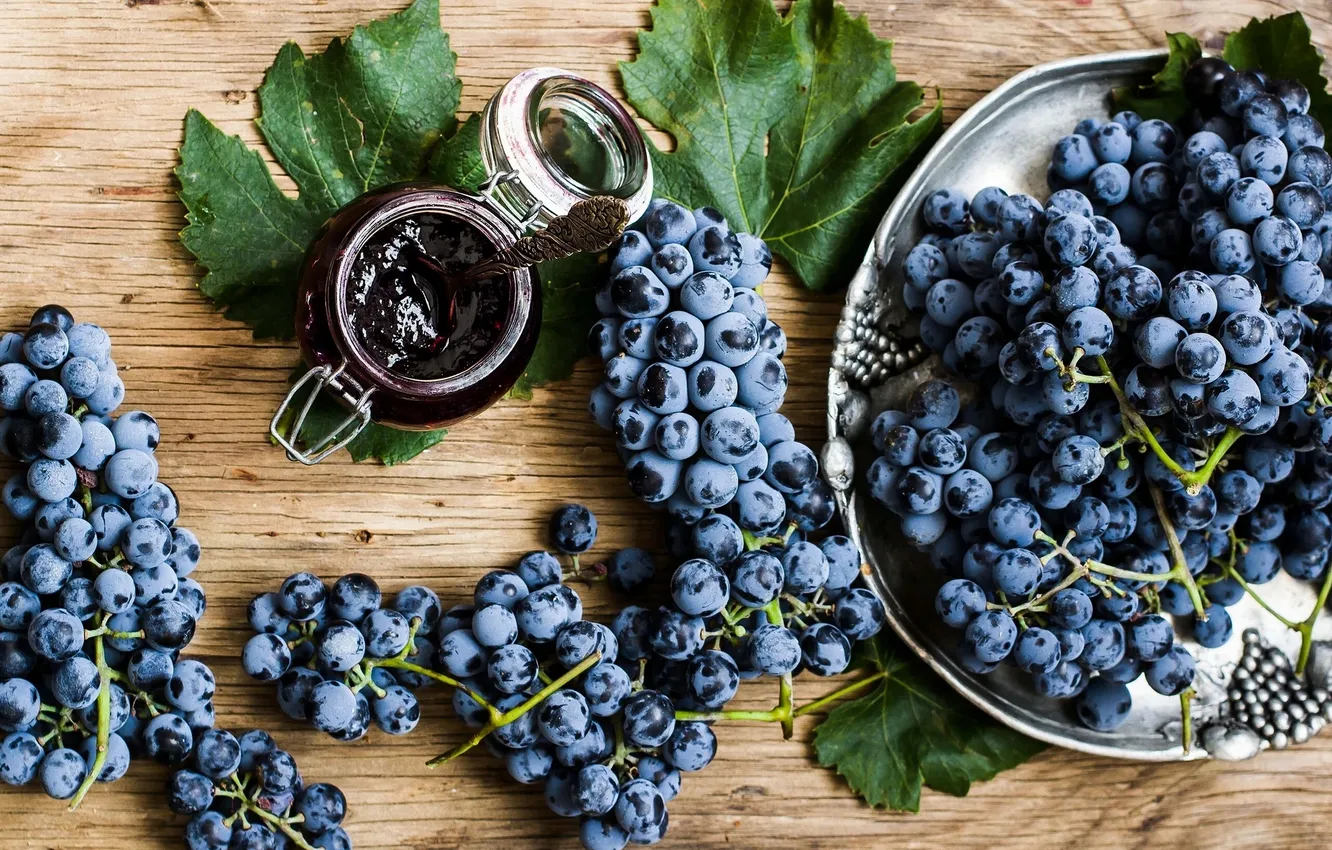 Photo wallpaper grapes, bunches, jam