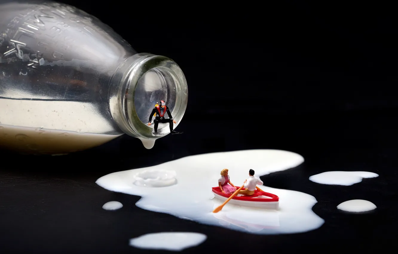 Photo wallpaper toy, bottle, the situation, milk