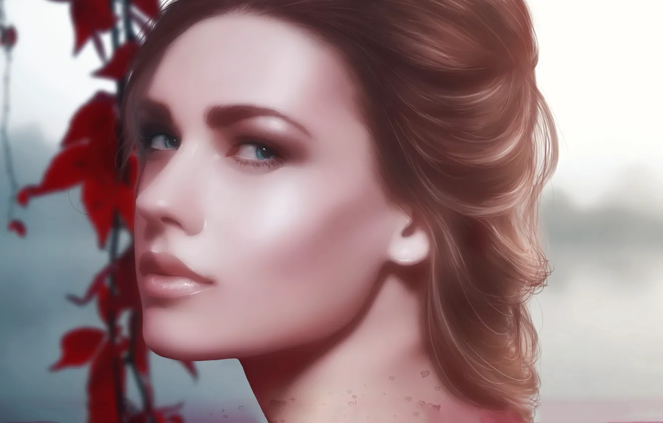 Photo wallpaper look, girl, face