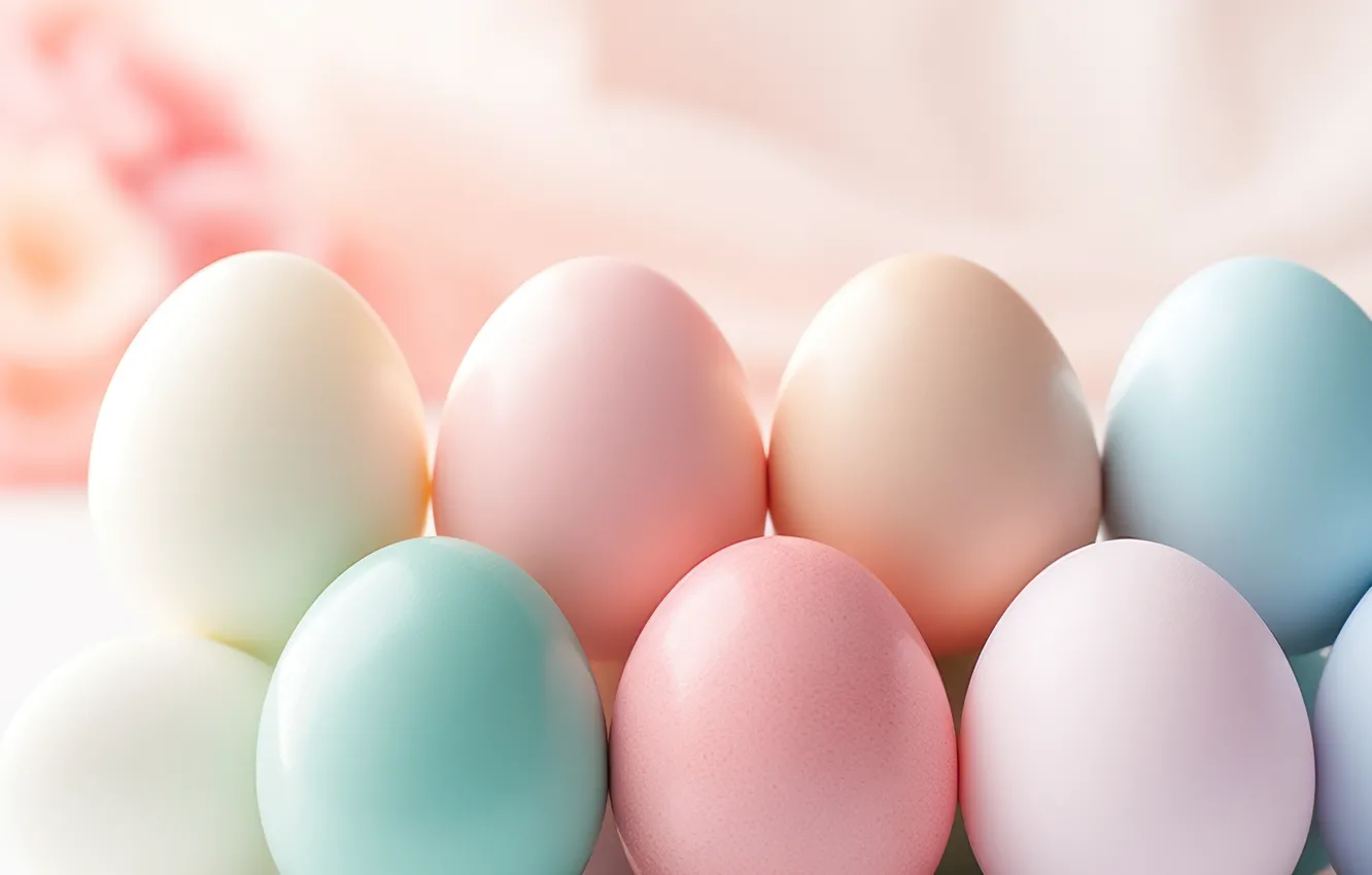 Photo wallpaper holiday, blue, eggs, spring, Easter, pink, painted, eggs