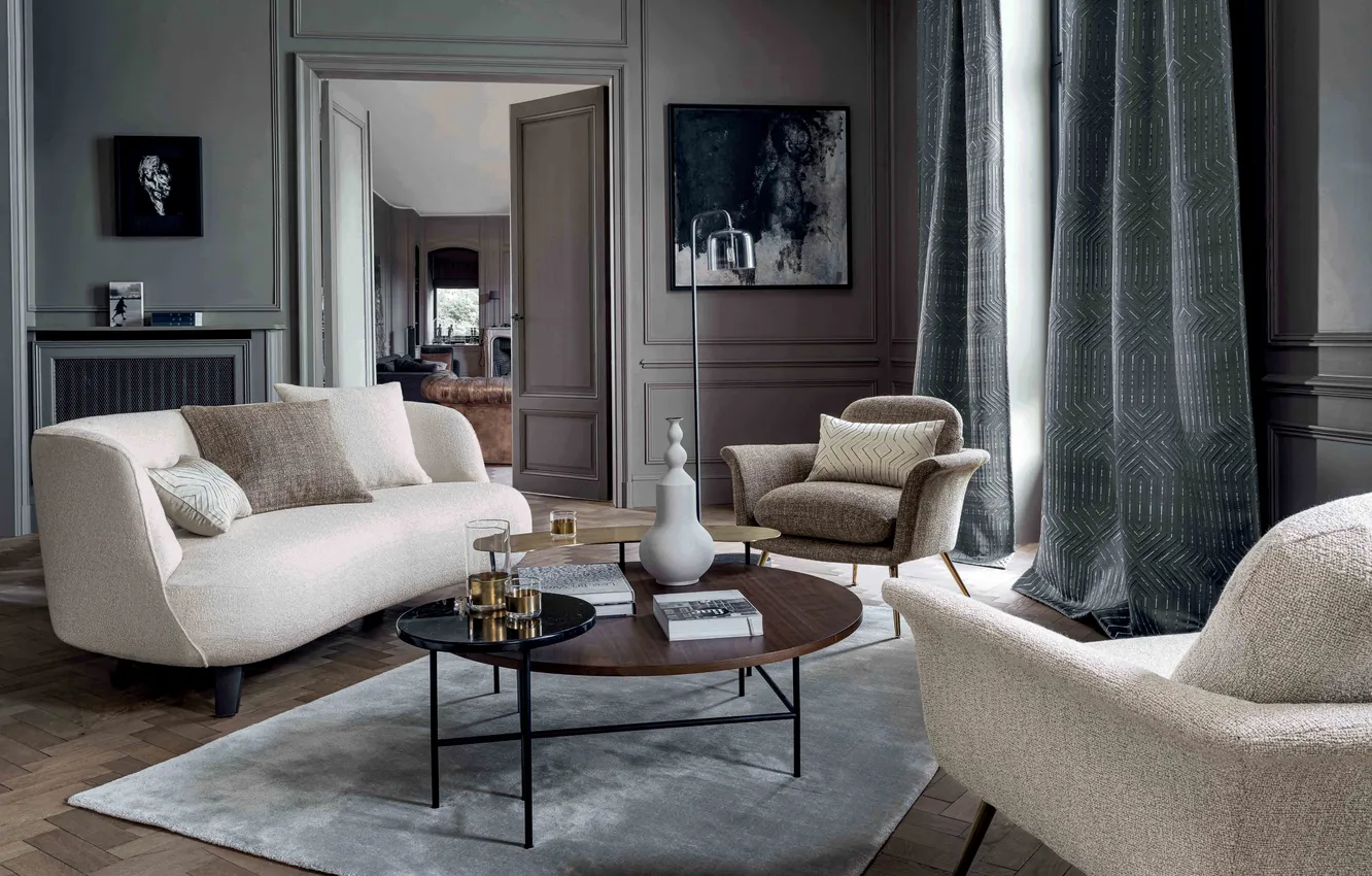 Photo wallpaper design, style, room, interior, living room, upholstered furniture