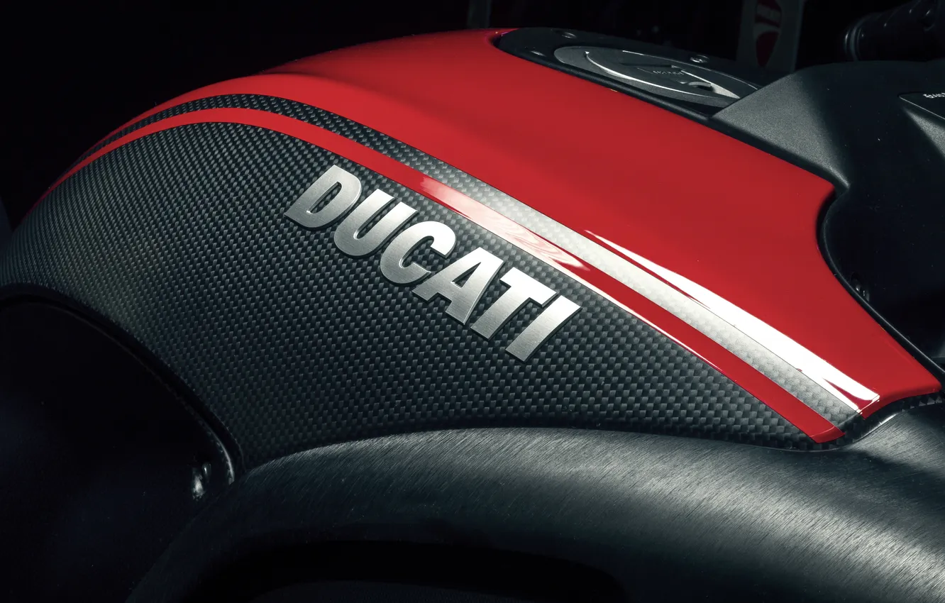 Photo wallpaper Ducati, carbon, the gas tank, label, Diavel, sport bike